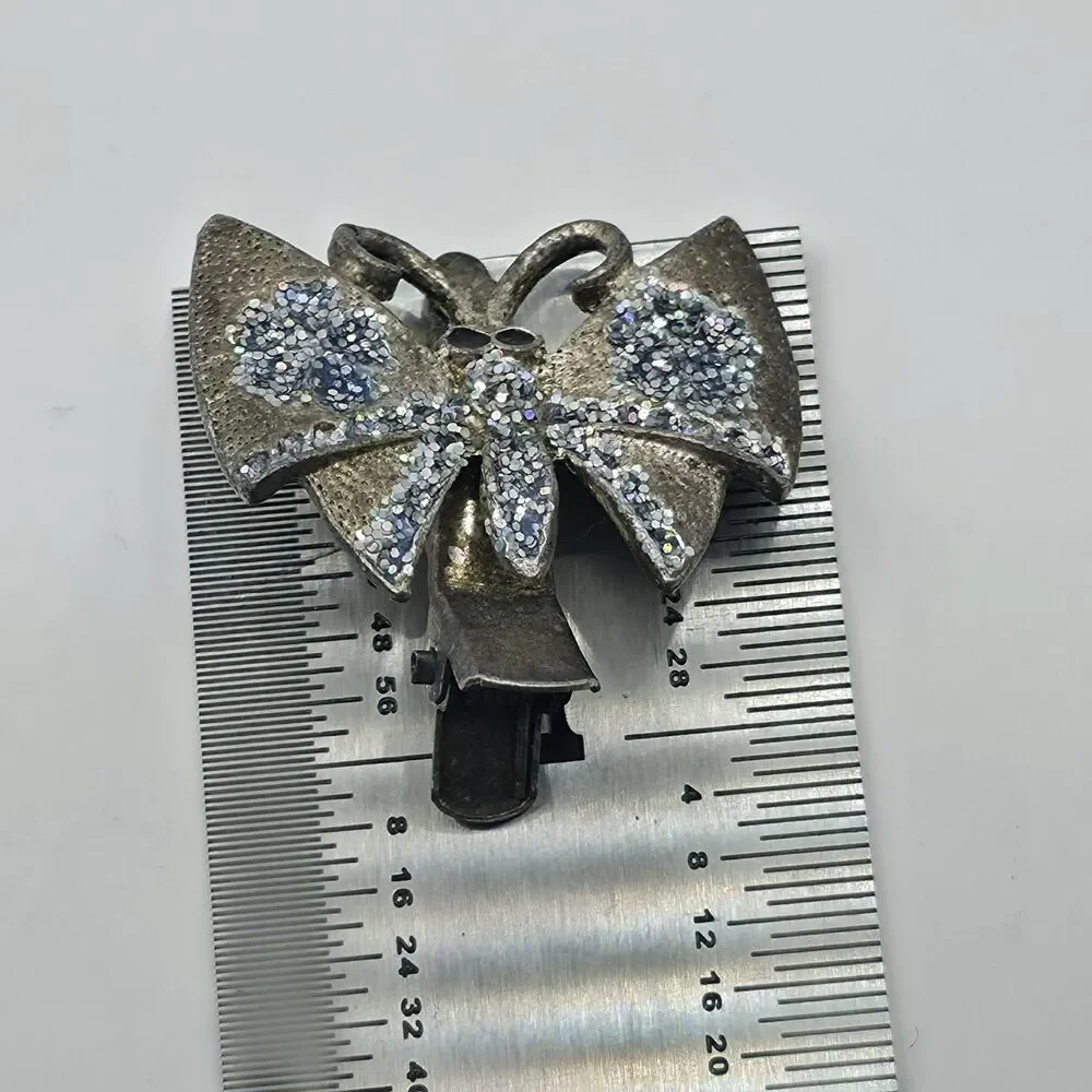 Vintage Butterfly Metal Hair Clip 1 1/4